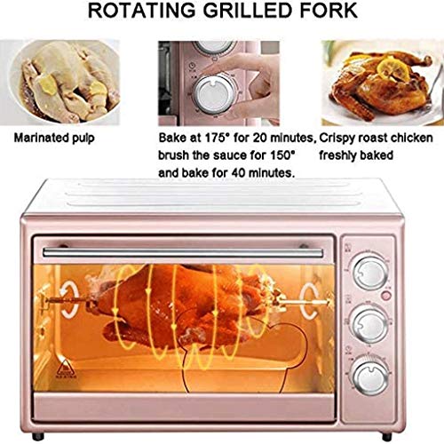 QUIM Toaster Oven, Heat Countertop Toaster Oven, Stainless Steel, Extra Large Capacity, Pink