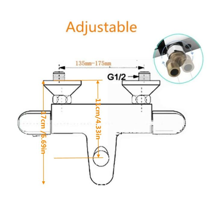 Solepearl Thermostatic Bath Shower Mixer Tap Modern Bathtub Shower Bath Mixer Valve Anti Scald Tap, Thermostatic Exposed Shower Mixer Valve with