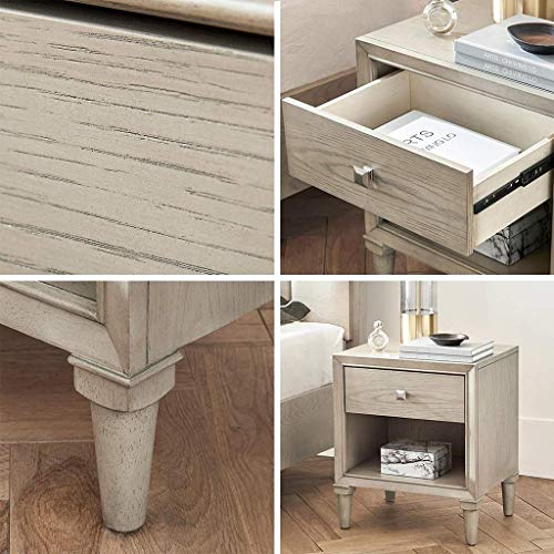 LUKEO Bedside table - Bedside Table with Drawer and Storage Shelf, End Table for Bedroom Living Room Home Furniture