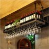 Stylish Simplicity Wine Rack, Vintage Wrought Iron Wine Rack, Ceiling Wine Rack, Multi-Function Storage Rack, Home Goblet Rack, Cabinet Bar Kitch