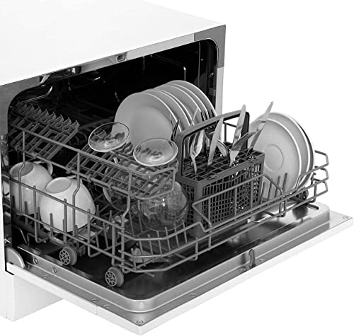 Zanussi ZDM17301WA Freestanding Counter Top Dishwasher, Compact Dishwasher, 55 cm Width, 6 Place Settings, 6 Programmes, Residual Drying, 52dB, W