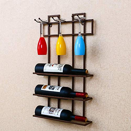 OUSIKA Wine Racks,Wall Mounted Metal Wine Rack Organizer Rustic Wine Shelf Stem Glass Holder & Wine Cork Storage Wine Glass Rack Hanging -Wall Wi