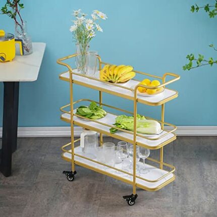 YXBDN Multi-layer Kitchen Trolley Storage Trolley Storage Rack Rack Three-tier Trolley Home Home (Color : A, Size : 80cm*78cm)