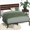 ZINUS Figari 31 cm Sustainable Bamboo and Metal Platform Bed Frame with Slatted Headboard | Steel Slat Support | Easy Assembly | King | Beautiful