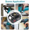 Powarobor 2 Pack 18V 5.5Ah BL1850B Compatible with Makita 5500mAh With LED Indicator Lithium Ion Replacement Cordless Battery BL1830 BL1830B BL18