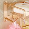 HIGOH Towel Racks,Bathroom Towel Rack Wall Mounted Towel Holder,Bathroom Towel Rack,Double Tier Shower Storage Rack,Wall Mounted Towel Bar,Alumin