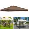 3x3m Gazebo Replacement Canopy Top Cover Double Tiered Canopy Top Cover for Outdoor BBQ Roof Cover Grill Shelter (Only Cover) Green Single top