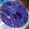Gifts And Artefacts 42 x 42 Inches Round Shape Purple Agate Stone Dining Table Top Resin Art Hallway Table for Office Furniture Decor