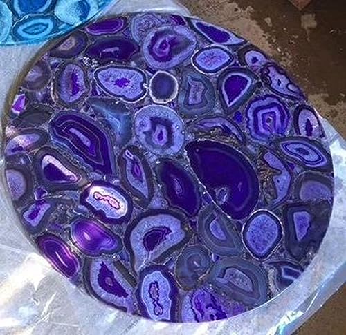 Gifts And Artefacts 36 x 36 Inches Resin Art Kitchen Table Top for Home Decor Round Shape Natural Gemstone Dining Table with Elegant Look