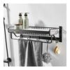 HIGOH Towel Racks,Bathroom Towel Rack Wall Mounted Towel Holder,Nail or Nail Free Towel Rack Shelf,Bathroom Alumibathroom Shelf Accessories,Wall
