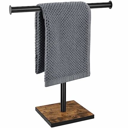 BCOZLUX Hand Towel Holder Stand, Bathroom Hand Towel Rack with Weighted Base, T-Shape Standing Towel Racks, Farmhouse Countertop Towel Stand for