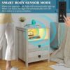 WOOVIVS Nightstand with LED Lights, Bedside Table with 2Outlets & USB Ports, Wooden Night Stand with 2 Drawers, End Table for Bedroom/Living Room