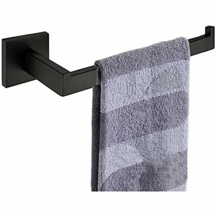 Nolimas Matte Black Bath Towel Bar Single Bars Towel Ring Classic Wall Mounted SUS304 Stainless Steel Bathroom Towel Rack Toilet Kitchen Towel Sh