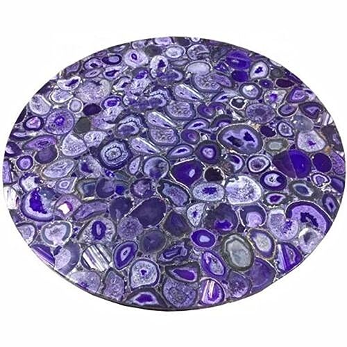 Gifts And Artefacts 36 x 36 Inches Resin Art Kitchen Table Top for Home Decor Round Shape Natural Gemstone Dining Table with Elegant Look