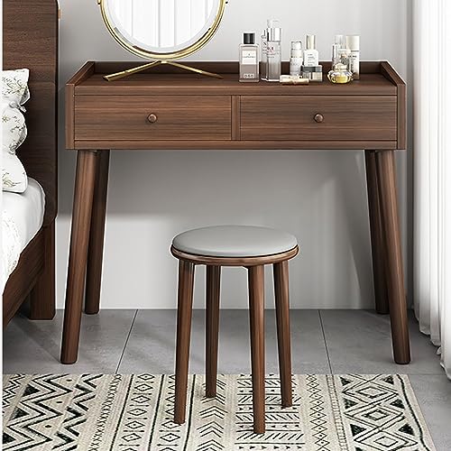 Wood Stools, Set of 1 Round Upholstered Backless Stackable Stool Chairs Seat for Dinning Kitchen Home Garden Living and Classroom