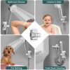 Adjustable Shower Head Holder Replacement, Self-Adhesive Shower Holder Bracket, Wall Mount Handheld Shower Head Holder, Bathroom ABS Shower Brack