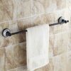Ceramic Towel Bar Single Bar Matte Black Bronze Antique Bathroom Copper Bathroom Wall Towel Rack 60Cm/D