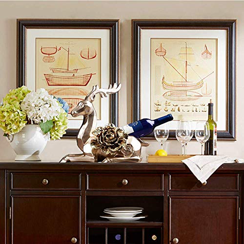 PIBM Stylish Simplicity Wine Racks Free Standing Resin,Creative European Style Moose,Home Decorations Restaurant,Countertop Display Bottle Rack C