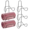 mDesign Wall-Mounted Towel Storage Rack – Hanging Caddy for The Bathroom or Bedroom – Modern Hanging Hooks for Bathroom Storage – Set of 2 – Bras