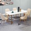 dining chair Kitchen Dining Room Furniture Chairs Water Proof PU Leather Dining Chairs With Metal Legs Soft Cushion Seat And Back For Office Loun