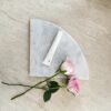 GEOONA Marble Wall-Mounted Corner Shelf,Bathroom Corner Shower Shelf，White Marble Corner Shelf Polished 9"X9"，Round Edge(Carrara White) (Carrara
