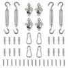 Sun Shade Sail Hardware Kit, Tiberham Heavy Duty Anti-Rust Rectangle/Square Shade Sail Installation for Patio Lawn and Garden (44 Pcs)