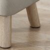 vepoty Fabric Padded Low Stool Household Small Stool Living Room Shoe Changing Stool Foot Stool with Non-skid Wooden Legs