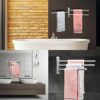 BOBLIUE Swivel Towel Rail,Towel Rack Wall Mounted,3-Arm Folding Towel Holder-40cm/Stainless steel Towel Hanger/Towel Storage Rack/Towel Rails for