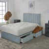 Plush Noni Panel Divan Bed Set With Memory Orthopaedic Mattress & Matching 20" Headboard | Storage Drawers Available (Coffee Plush, 4.6FT Double