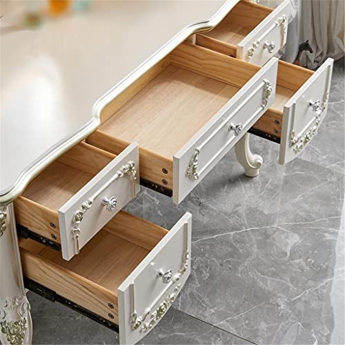 maozi Dressing Table Bedroom Vanity Table with Light Vanity Table Pearl White