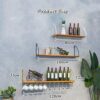 EMISOO Wall Storage Organizer Shelf Wine Rack, Wine Bottle Wall Hanging Wine Bottle Holder Metal and Wood Wine Glass Goblet Rack Cup Holder for B