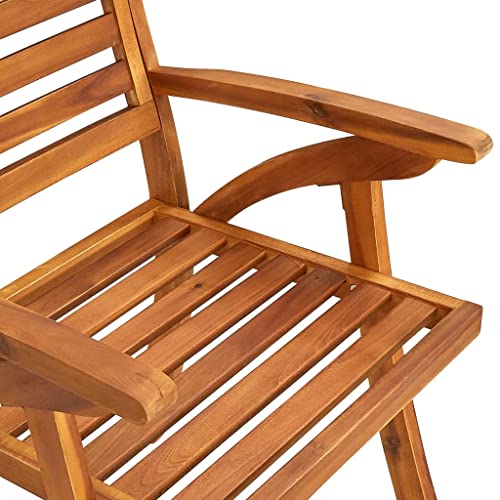 vidaXL 6x Solid Acacia Wood Garden Chairs Outdoor Seating Furniture Wooden Patio Side Seat Picnic Backyard Portable Dinner Armchair Brown
