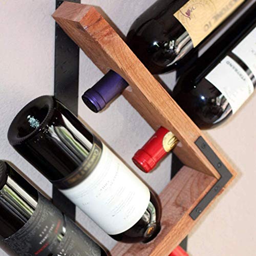 SCKTFS Wine Rack, Vintage Solid Wood Wrought Iron Hanging Cup Creative Hanging Cup Rack, Bracket Structure