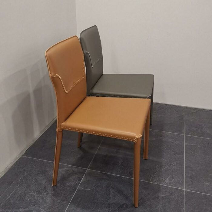 LXXSH Saddle Leather Dining Chair Single Relaxed Chair Dining Stool Furniture Furniture Chairs for Kitchen