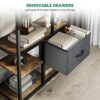 YITAHOME Bookcase, 7 Tier Bookshelf with drawers Floor Standing Book Shelf Industrial Shelving Unit Storage Rack with Steel Frame for Living Room