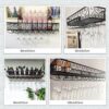 Wine racks Wall Mounted/Red Wine Glasses Storage Shelf/Black Metal Industrial Decoration Shelf/Wine Shelf Cabinet Organizer/for Bars, Home