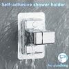 Shower Head Holder, Adjustable Angle Shower Holder, Strong Paste Hand Shower Bracket No Drilling, Universal Wall Mount Bracket, ABS Plastic