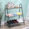 DINGZZ Simple Shoe Rack, Multi-layer Household Iron Shoe Cabinet Simple Assembly Dust Shoe Rack Black