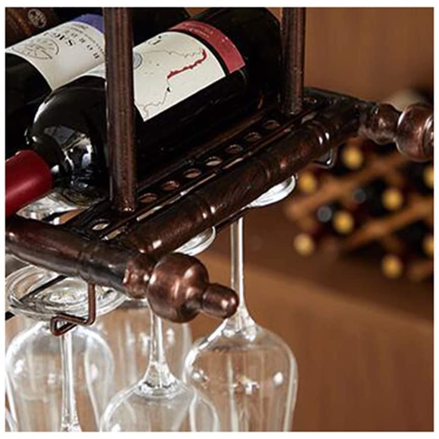 EMISOO style hanging wine glass rack, bar creative wine rack, home upside down goblet rack, bar wine rack decoration (Color : Brown, Size : 80 *