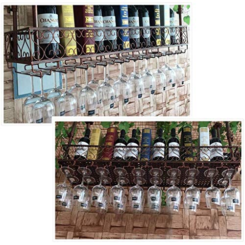 PIBM Stylish Simplicity Wine Rack Wine Rack Adjustable Height, Ceiling Mounted Hanging Wine Bottle Holder Metal Iron Wine Glass Holder High Cup H