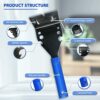 MANUFORE Trim Puller Pry Bar with Silicone Handle and 1050 Steel Multi-Tool Heavy Duty Tile Removal Tool for Removing Wood Floor, Baseboard, Door