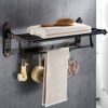 HIGOH Towel Racks,Bathroom Towel Rack Wall Mounted Towel Holder,Bathroom Hardware,Carved Bathroom Shelf Towel Rack,Towel Holder, Aluminum Bathroo