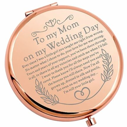 WSNANG Wedding Gifts for Mom to My Mom On My Wedding Day Makeup Mirror Mother of The Bride Mirror Wedding Keepsake Gift (to Mom Mirror)