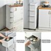 OPSREY Small Bathroom Storage Corner Floor Cabinet, Narrow Bath Sink Organizer with Drawers and Casters, Toilet Paper Organizer Cabinet