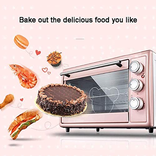 QUIM Toaster Oven, Heat Countertop Toaster Oven, Stainless Steel, Extra Large Capacity, Pink