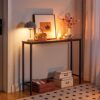 HOOBRO Narrow Console Table, Slim Console Table for Hallway, 100 cm Long, Hallway Table for Small Spaces, Living Room, Rustic Brown EBF751XG01