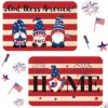 2 Pieces Bee Gnomes Welcome Door Mats Gnome Honey Bee Kind Summer Doormat Summer Kitchen Mat Bath Rug Floor Door Mats Non Slip Doormat Soft Runne