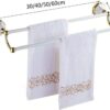 Bathroom Bathroom Lavatory Towel Rack Towel Shelf with Two Towel Bars Wall Mount Holder Tower Hanger/50Cm
