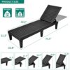 YITAHOME Resin Recliner Sun lounger, Durable Outdoor Sun Bed Chair with Adjustable Backrest, Waterproof & Weather Resistant for Garden/Patio/Beac