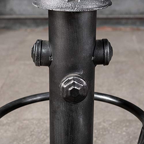 Topower American Antique Industrial Round Bottom Adjustable Height Cafe Coffee Retro Vintage Stylish Water Pipe Design Pub Kitchen Bar Stool (Sil